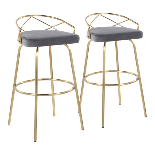 Charlotte Glam 30" Fixed-height Barstool - Set Of 2